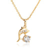 18K Gold Platinum Galvanized Austrian Zircon Necklace Dolphin  yellow - Mega Save Wholesale & Retail - 1