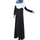 Muslim Long Dress Motley Splicing   light blue