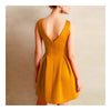 Solid Color Boob Tube Top A-line Skirt Sexy Backless Dress  yellow   S - Mega Save Wholesale & Retail - 2