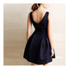 Solid Color Boob Tube Top A-line Skirt Sexy Backless Dress   navy   S - Mega Save Wholesale & Retail - 2