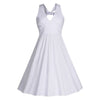 Hepburn Style Dress Plus Size Halt Sleeveless    white   S - Mega Save Wholesale & Retail - 1