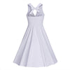 Hepburn Style Dress Plus Size Halt Sleeveless    white   S - Mega Save Wholesale & Retail - 2