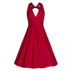 Hepburn Style Dress Plus Size Halt Sleeveless   red    S - Mega Save Wholesale & Retail - 1