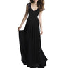 Lace Long Dress Sleeveless Hollow Backless Chiffon   black   S - Mega Save Wholesale & Retail - 1