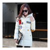 Woman Down Coat Thick Middle Long Cotton Coat   white   M - Mega Save Wholesale & Retail - 1