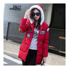 Woman Down Coat Thick Middle Long Cotton Coat  red   M - Mega Save Wholesale & Retail - 1