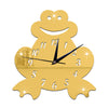 3D Silent Wall Clock Cartoon Frog Mirror   golden - Mega Save Wholesale & Retail