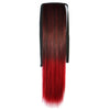 Gradient Ramp Horsetail Lace-up Straight Wig KBMW black to wine red - Mega Save Wholesale & Retail - 1