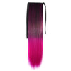 Gradient Ramp Horsetail Lace-up Straight Wig KBMW black to rose red - Mega Save Wholesale & Retail - 1