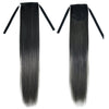 Gradient Ramp Horsetail Lace-up Straight Wig KBMW black to dark granny grey - Mega Save Wholesale & Retail - 1