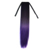 Gradient Ramp Horsetail Lace-up Straight Wig KBMW black to dark purple - Mega Save Wholesale & Retail - 1