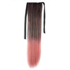 Gradient Ramp Horsetail Lace-up Straight Wig KBMW black to smog pink - Mega Save Wholesale & Retail - 1