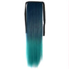 Gradient Ramp Horsetail Lace-up Straight Wig KBMW peacock green gradient ramp - Mega Save Wholesale & Retail - 1