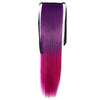 Gradient Ramp Horsetail Lace-up Straight Wig KBMW dark purple to rose red - Mega Save Wholesale & Retail - 1
