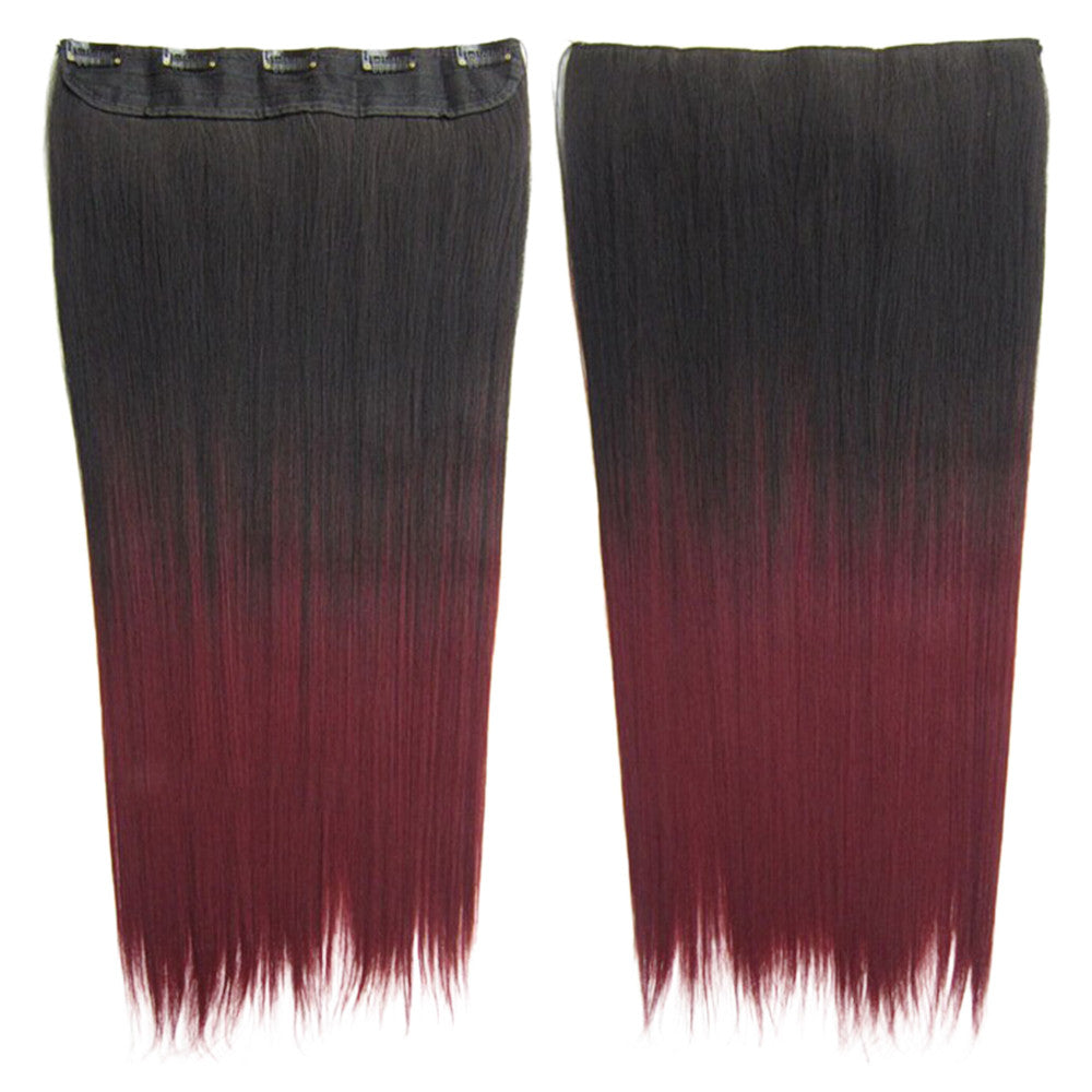 Anime Cosplay Wig Gradient Ramp 5 Cards Hair Extension   2T99J#