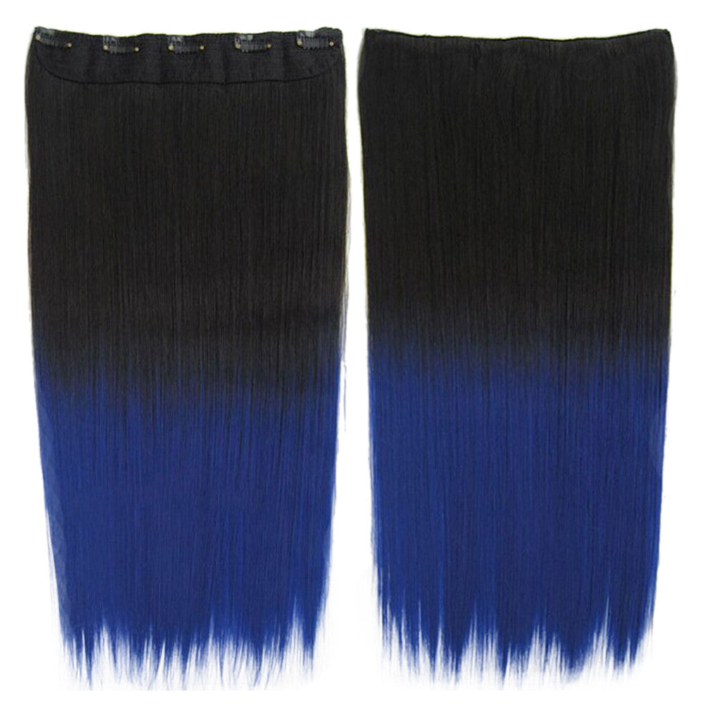 Anime Cosplay Wig Gradient Ramp 5 Cards Hair Extension   BlackTBlue# - Mega Save Wholesale & Retail