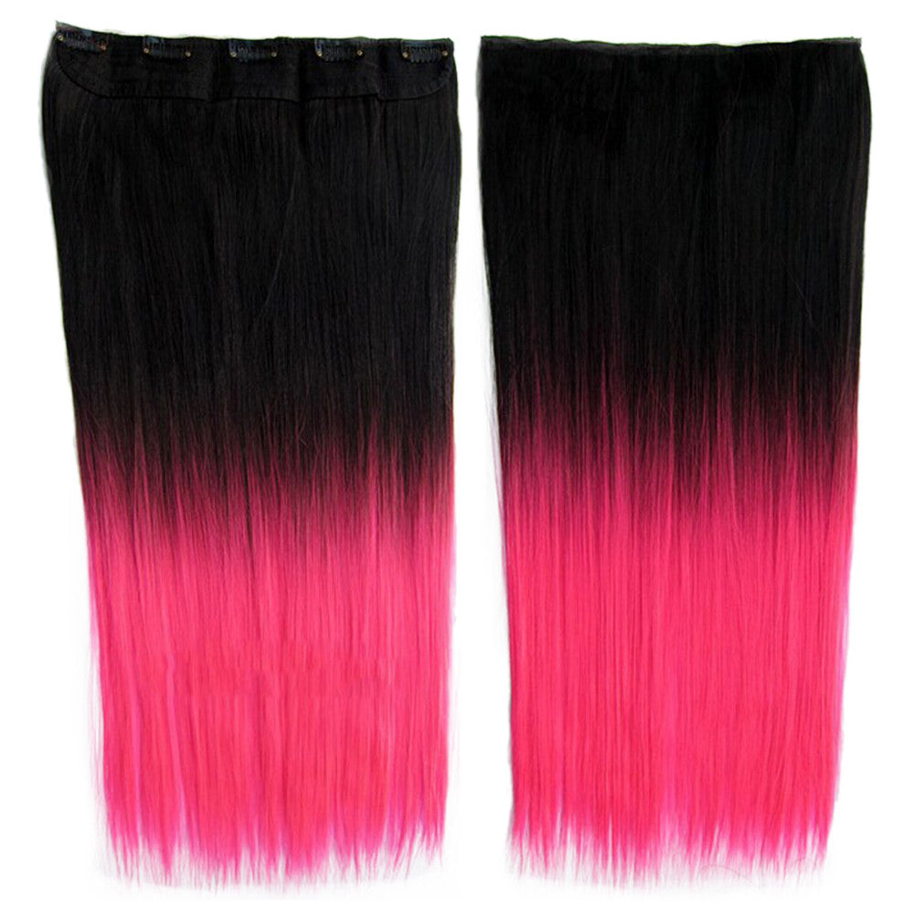 Anime Cosplay Wig Gradient Ramp 5 Cards Hair Extension   BlackTPink# - Mega Save Wholesale & Retail