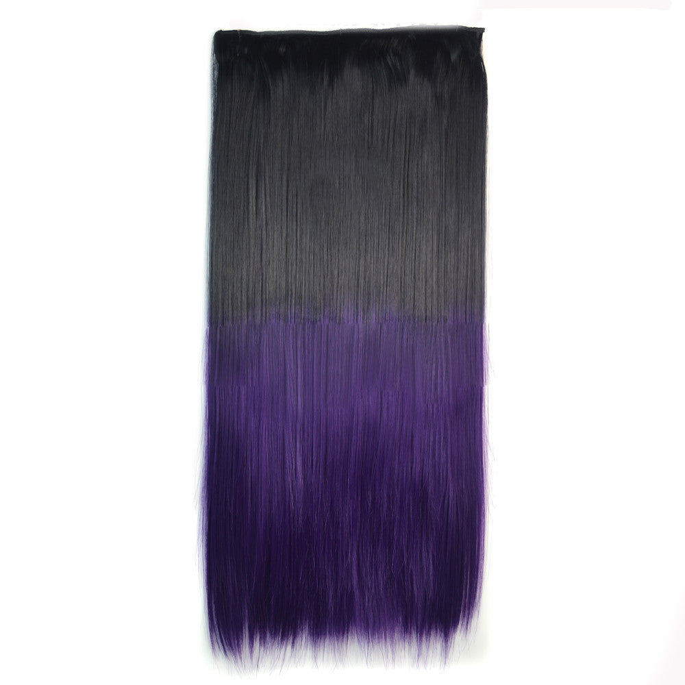 Anime Cosplay Wig Gradient Ramp 5 Cards Hair Extension   R4 black to dark purple - Mega Save Wholesale & Retail