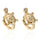 Earrings Cute Little Tortoise 18K Gold Galvanized Zircon - Mega Save Wholesale & Retail - 1