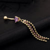Navel Ring Buckle Ring Five-pointed Star    gold plated purple zircon - Mega Save Wholesale & Retail - 2