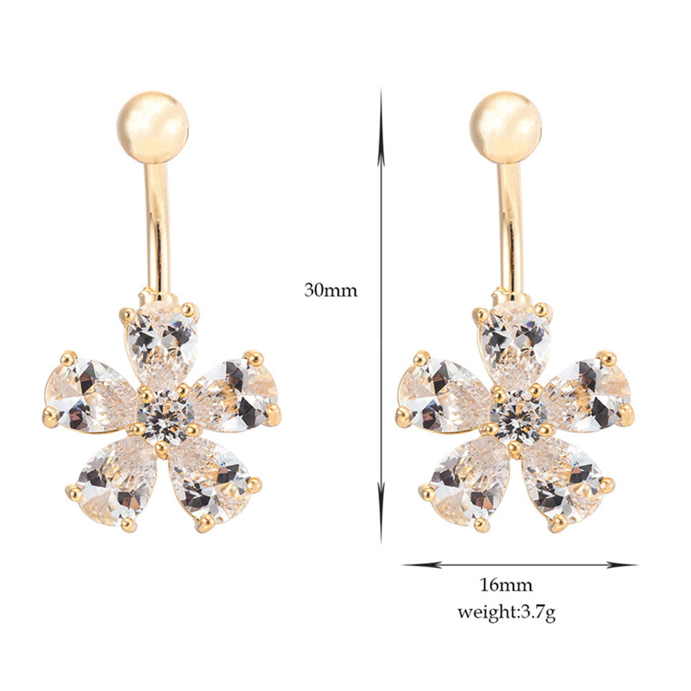 Body Puncture Flower Navel Buckle Ring Nail - Mega Save Wholesale & Retail - 5