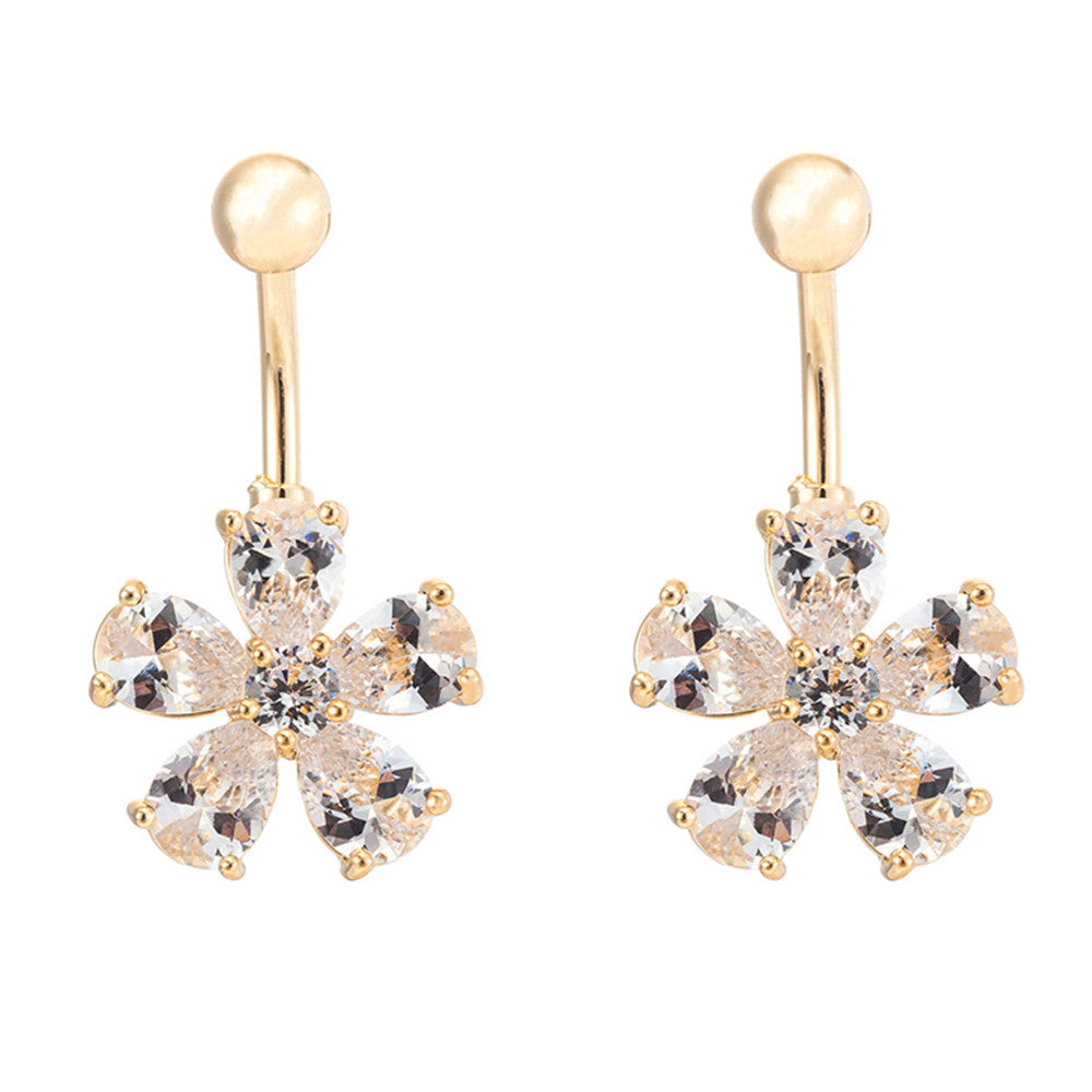 Body Puncture Flower Navel Buckle Ring Nail - Mega Save Wholesale & Retail - 1