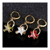 Earrings Five-pointed Star Big Zircon   gold plated green zircon - Mega Save Wholesale & Retail - 4