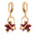 Earrings Five-pointed Star Big Zircon    gold plated red zircon - Mega Save Wholesale & Retail - 1
