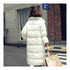 Middle Long Down Coat Woman Casual Coat   white   S - Mega Save Wholesale & Retail - 3
