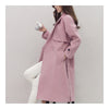 Slim Coat Middle Long Woman Fashionable   pink   S - Mega Save Wholesale & Retail - 2