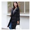 Middle Long Down Coat Woman Casual Coat   black   S - Mega Save Wholesale & Retail - 2