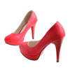High Heel Superior PU Fashionable Women Thin Shoes  red - Mega Save Wholesale & Retail - 1