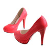 High Heel Superior PU Fashionable Women Thin Shoes  red  35 - Mega Save Wholesale & Retail