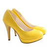 High Heel Superior PU Fashionable Women Thin Shoes  yellow  35 - Mega Save Wholesale & Retail
