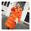 Middle Long Down Coat Woman Casual Coat   orange   S - Mega Save Wholesale & Retail - 3