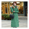 Long Down Coat Plus Size Big Fur Collar Slim Thick    green    S - Mega Save Wholesale & Retail - 1