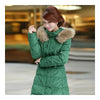 Long Down Coat Plus Size Big Fur Collar Slim Thick    green    S - Mega Save Wholesale & Retail - 2
