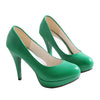 High Heel Superior PU Fashionable Women Thin Shoes  green  35 - Mega Save Wholesale & Retail