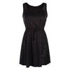 Drawstring Lace-up Dress Hollow Summer  black    S - Mega Save Wholesale & Retail - 1