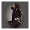 Wind Coat Long Sleeve Slim Middle Long Woman Attire   black   S - Mega Save Wholesale & Retail - 2