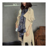 Wind Coat Long Sleeve Slim Middle Long Woman Attire   beige   S - Mega Save Wholesale & Retail - 2