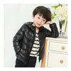 Child Thin Light Stripe Down Coat Warm Hooded Boy Girl   black   100cm - Mega Save Wholesale & Retail - 1