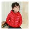Child Thin Light Stripe Down Coat Warm Hooded Boy Girl   red   100cm - Mega Save Wholesale & Retail - 1