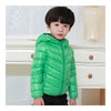 Child Thin Light Stripe Down Coat Warm Hooded Boy Girl   green   100cm - Mega Save Wholesale & Retail - 1