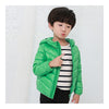 Child Thin Light Stripe Down Coat Warm Hooded Boy Girl   green   100cm - Mega Save Wholesale & Retail - 2