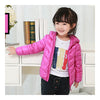 Child Thin Light Stripe Down Coat Warm Hooded Boy Girl   light purple   100cm - Mega Save Wholesale & Retail - 1