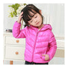 Child Thin Light Stripe Down Coat Warm Hooded Boy Girl   light purple   100cm - Mega Save Wholesale & Retail - 2