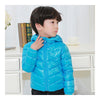 Child Thin Light Stripe Down Coat Warm Hooded Boy Girl   sky blue   100cm - Mega Save Wholesale & Retail - 2