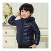 Child Thin Light Stripe Down Coat Warm Hooded Boy Girl   navy   100cm - Mega Save Wholesale & Retail - 1