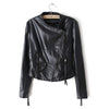 Winter Faux Leather Coat Tassel PU Slim    S - Mega Save Wholesale & Retail - 2